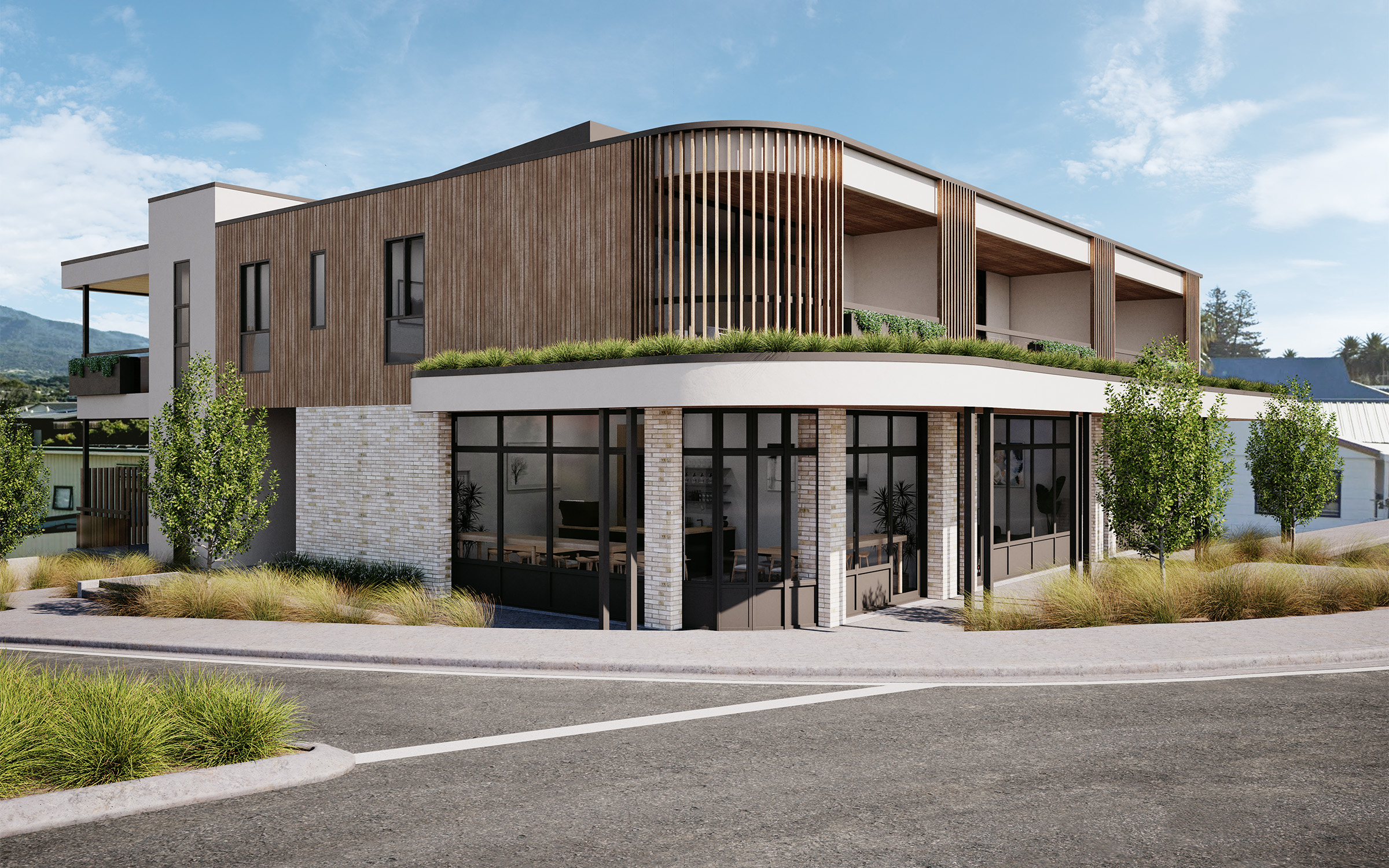 3D Render Architectural Visualisation Archviz Exterior Commercial Raglan Christchurch New Zealand